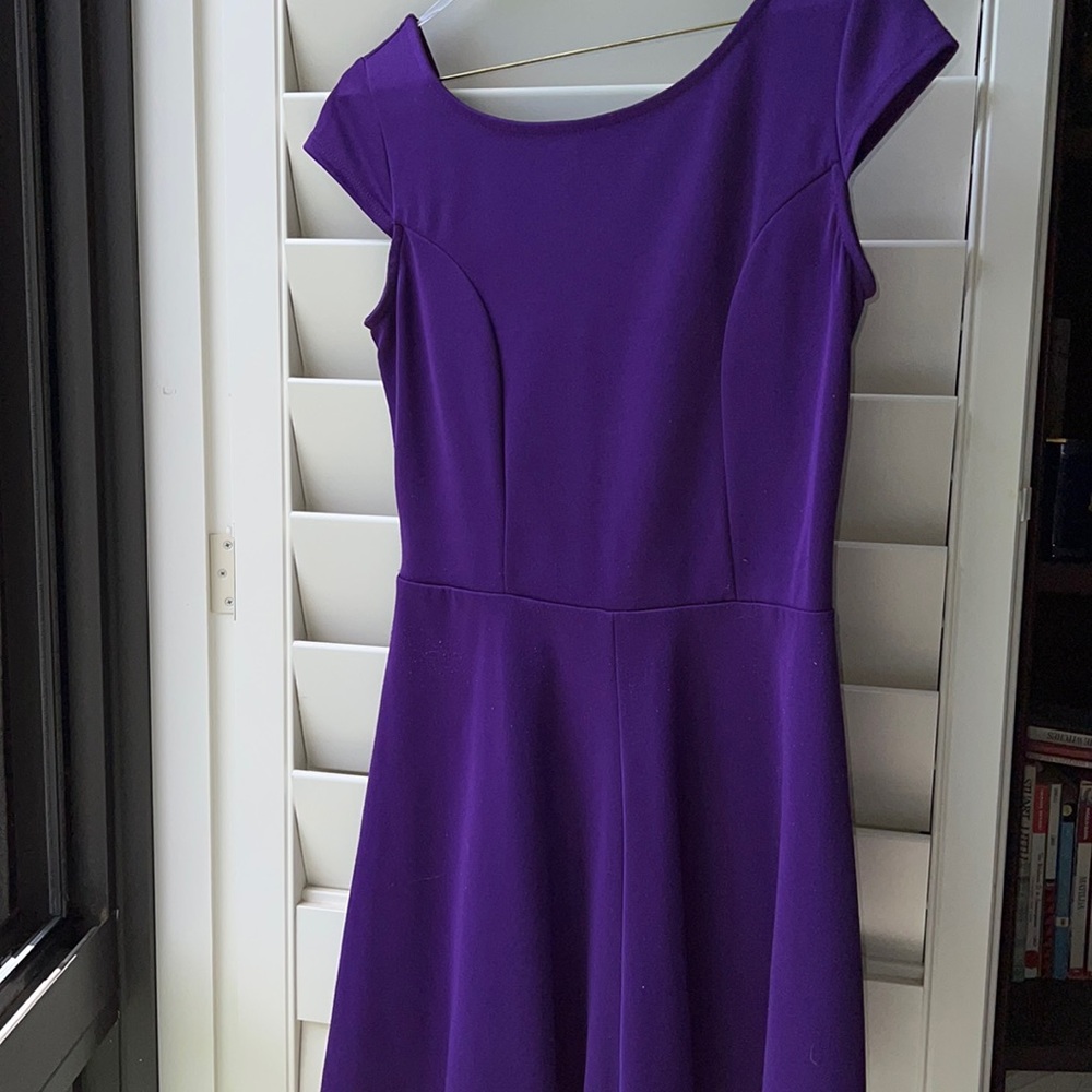 Purple cap sleeve dress